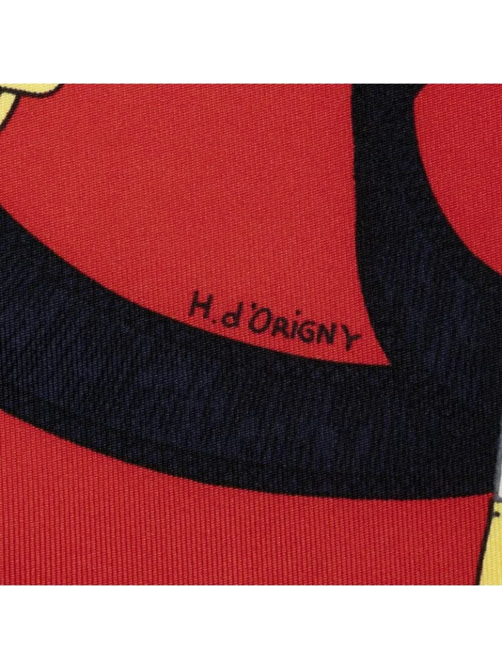 Hermes Scarf Red Navy Yellow Silk